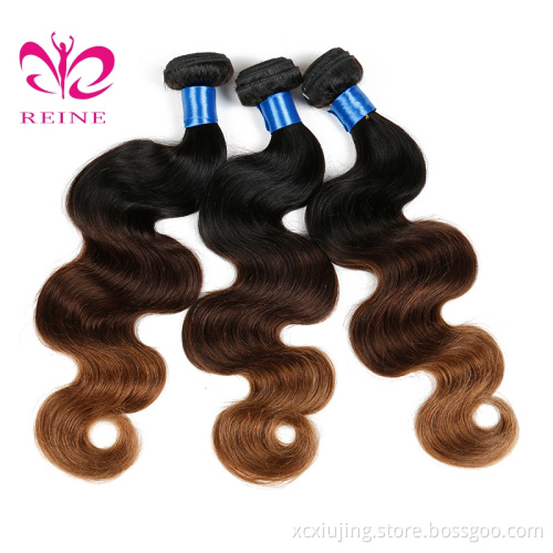 REINE Ombre 1B 4 30 Peruvian Human Virgin Hair Body Wave Virgin Peruvian Remy Virgin Hair Weft